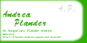 andrea plander business card